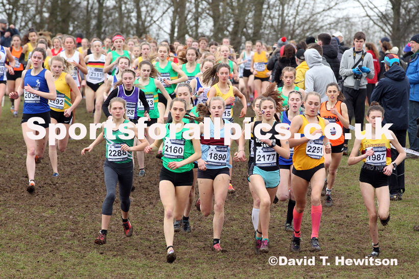 Womens under-17s, 2020 British Athletics Inter Counties Cross Country Champs., Prestwold Hall, Loughborough. Photo: David T. Hewitson/Sports for All Pics